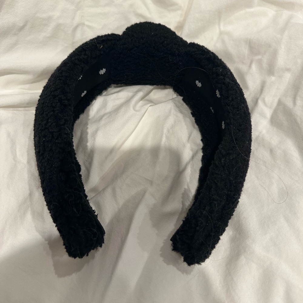 Lele Sadoughi Sherpa teddy headband black